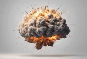 Set of Terrible explosion of a nuclear bomb with a mushroo Hydrogen bomb test Nuclear catastrophe id