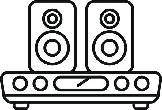 black speakers on sound system clip art preview