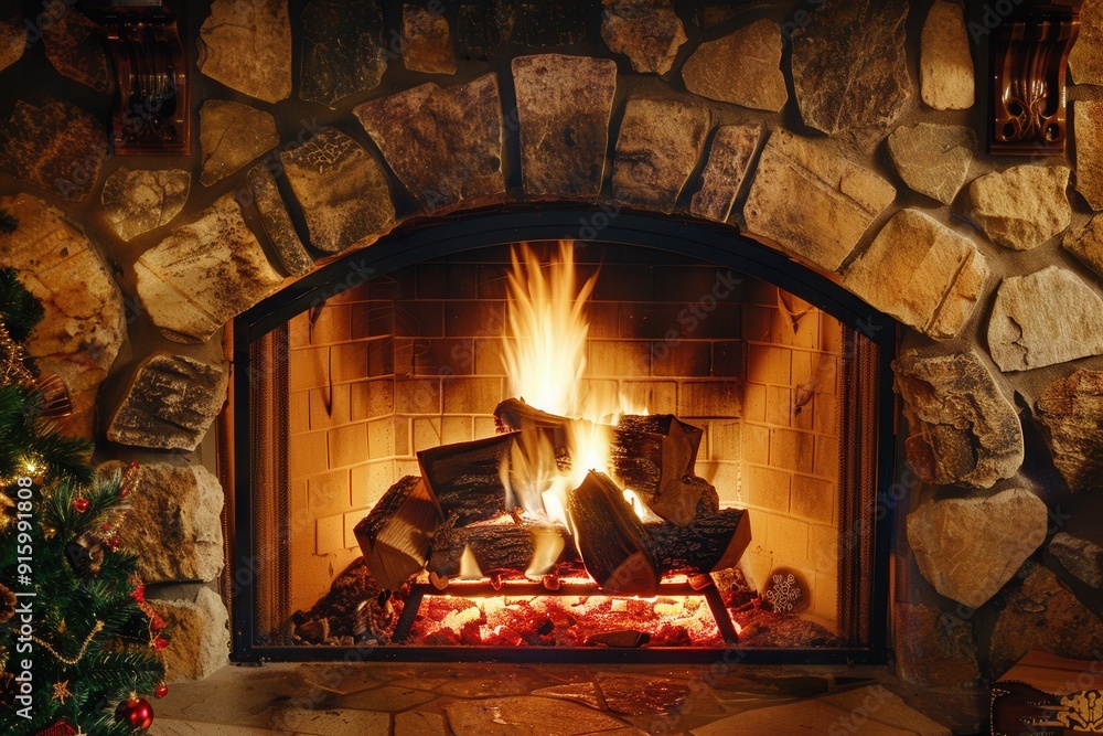 Poster the fireplace radiates warmth and light, creating a cozy atmosphere ideal for comfort and relaxation