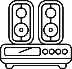 Line icon of a music center with two loudspeakers, perfect for websites and apps