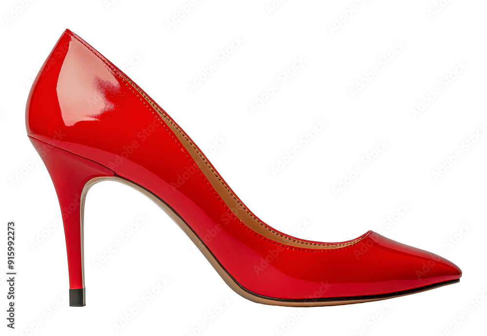 Wall mural elegant red high heel shoe, cut out - stock png.