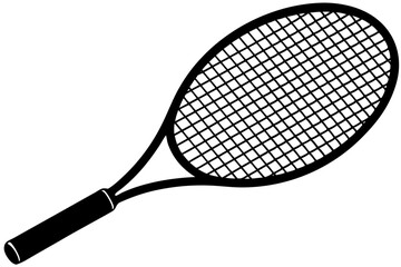 
tennis racket icon, tennis racket silhouette vector