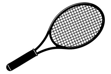 
tennis racket icon, tennis racket silhouette vector