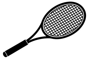 
tennis racket icon, tennis racket silhouette vector