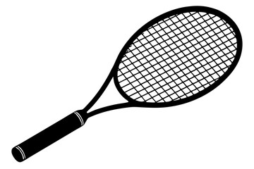 
tennis racket icon, tennis racket silhouette vector