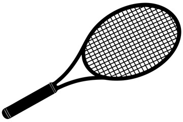 
tennis racket icon, tennis racket silhouette vector