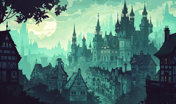 royal castle of luxurious beauty towering in the middle of an enchanting royal forest Generate AI