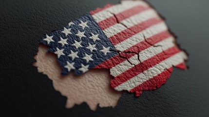 Fototapeta premium Intricate American flag tattoo with vibrant colors, realistic wear and tear on stripes and stars, showcasing the texture of aged fabric