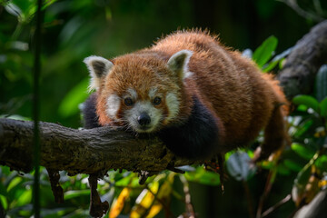 Red panda on a branch. © lapis2380