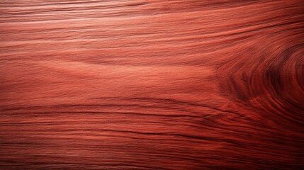 Fototapeta premium Cedar wood surface, rich reddish tones, natural oil sheen, fine grain details, and knots under dappled forest light