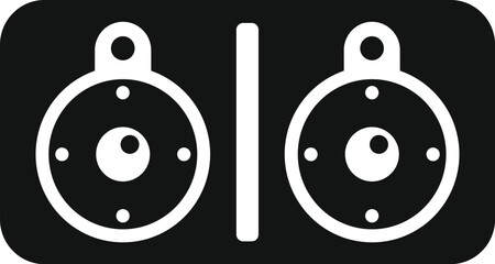 Black glyph icon of an electric stove top with a double burner cooking surface