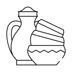finished pottery products line icon vector. finished pottery products sign. isolated contour symbol black illustration