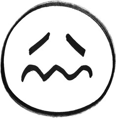 Emoji Abstract hand drawing shape, scribble  comic emoticon element isolated on white background .