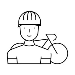 cycling bicycle sport line icon vector. cycling bicycle sport sign. isolated contour symbol black illustration