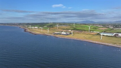 Coastal Wind Farm Generating Renewable Green Energy