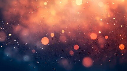 orange and brown abstract background with bokeh lights and stars in the form of the center