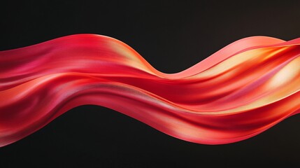 Abstract red wave with texture on a black background.