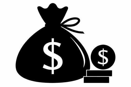 recommend clip art: 
                    Money bag silhouette, Money bag with dollar icon. vector illustration
                    
