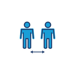 Social distance icon vector. social distancing icon. self quarantine sign