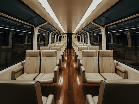 Vista interior de un tren moderno