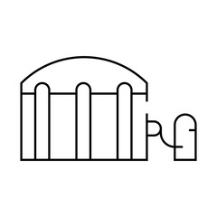 storage building alternative energy line icon vector. storage building alternative energy sign. isolated contour symbol black illustration