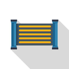 Modern fence with concrete columns separating public and private property