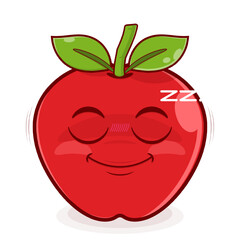 apple sleep face cartoon cute