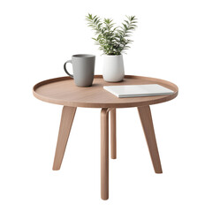 coffee table mockup isolated on transparent background
