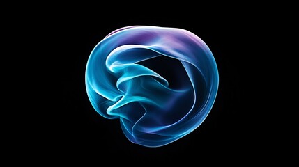 Abstract blue and purple glowing orb on a black background.