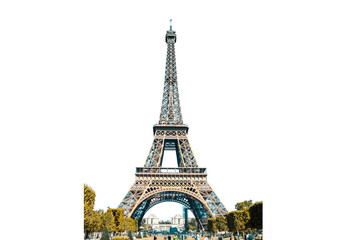 eiffel tower isolated on white