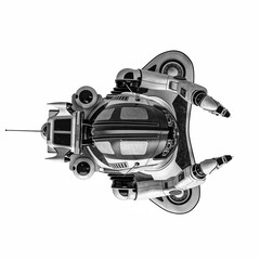 bot robot is floating in data entry pose top view