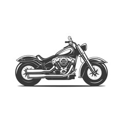 Obraz premium Black and White Illustration of a Classic Motorcycle