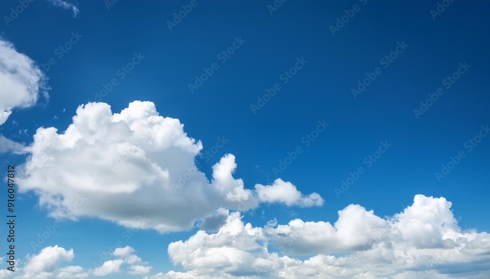 Wall mural blue sky with white clouds vertical background