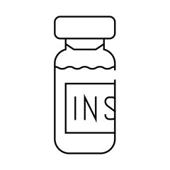 insulin medicament bottle line icon vector. insulin medicament bottle sign. isolated contour symbol black illustration