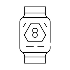 watches for blood sugar control line icon vector. watches for blood sugar control sign. isolated contour symbol black illustration