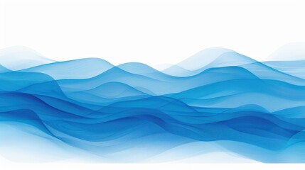 Abstract blue wave pattern on a white background, perfect for backgrounds, technology, and design concepts.