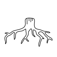 Tree Roots Lines Style outline vector design 