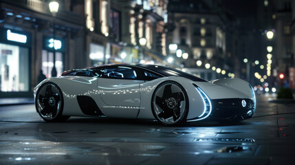 Obraz premium Electric vehicles with wireless charging capabilities