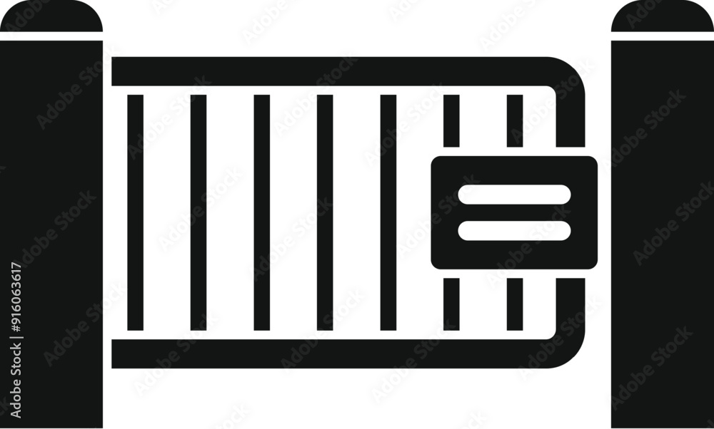 Poster simple icon of an automatic entrance gate allowing access to public transportation