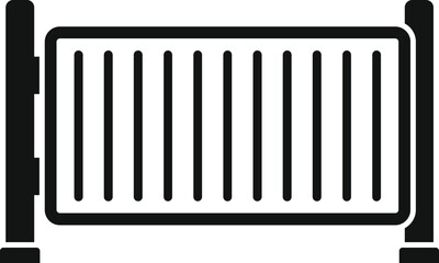 Simple illustration of a black metal gate, providing security and privacy to a property