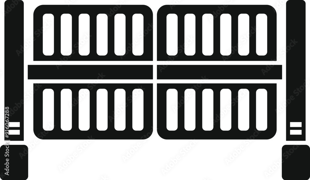 Poster this icon represents a double leaf gate, symbolizing security, access control, and the boundary betw