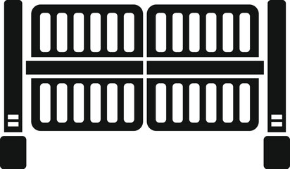 This icon represents a double leaf gate, symbolizing security, access control, and the boundary between public and private spaces