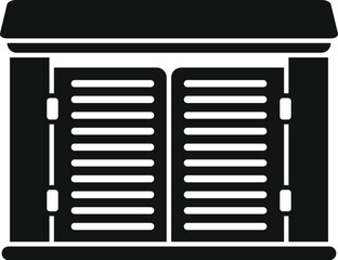 Closed bank counter with metal shutters providing security outside of business hours
