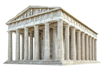 Obraz premium Ancient temple with columns and sculptures, cut out - stock png.