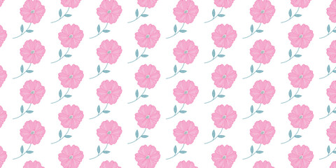 pink floral pattern, pink folowers seamless pattern, background vector design