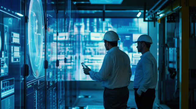 Engineers developing smart industrial solutions