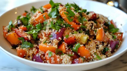 72. A vibrant and healthy quinoa salad with roasted vegetables