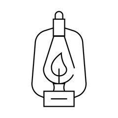 kerosene burner line icon vector. kerosene burner sign. isolated contour symbol black illustration