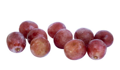 red grapes isolated on white background