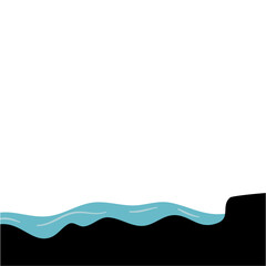 Ocean View Flat Vector Design 